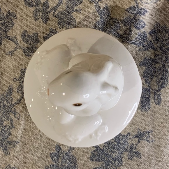 VTG Easter Bunny Rabbit Lidded Trinket Box - Picture 10 of 10